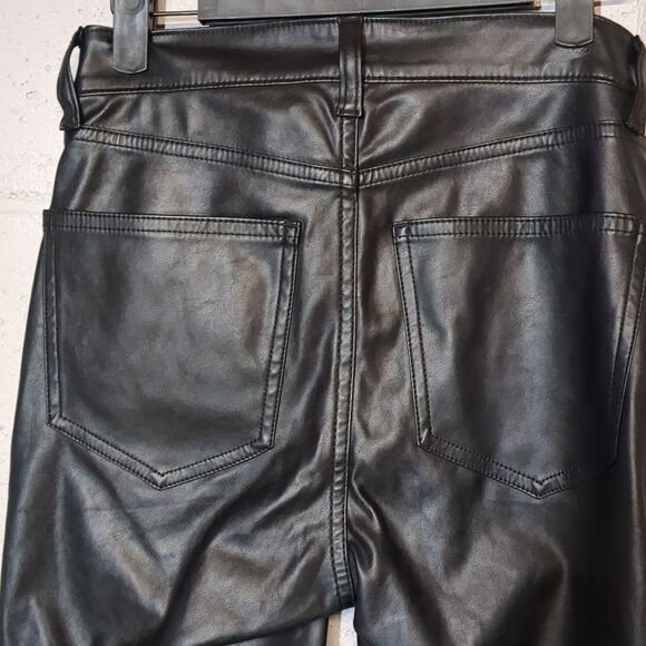 GAP Women's High Rise Vintage Slim Vegan-Leather Pants Size 0R/25 - Picture 7 of 8